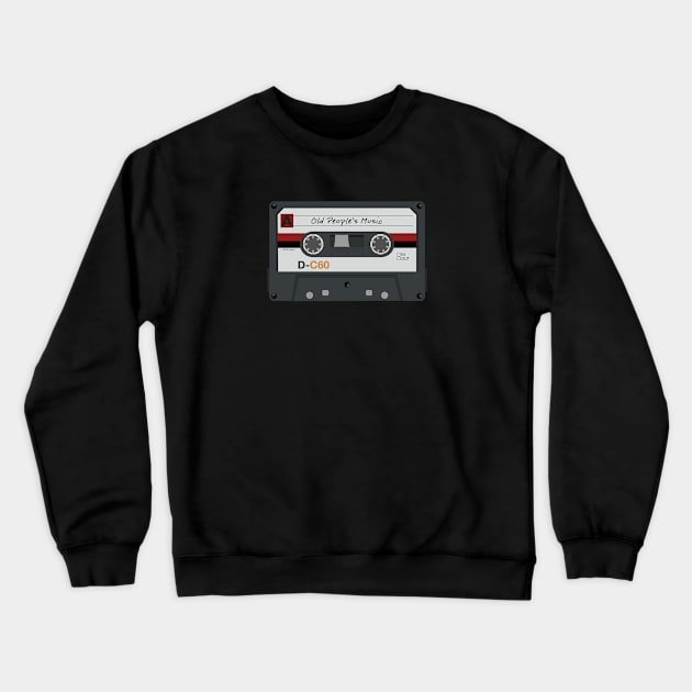 Old People's Music: Retro Audio Cassette Tape (Red) Crewneck Sweatshirt by Petrol_Blue